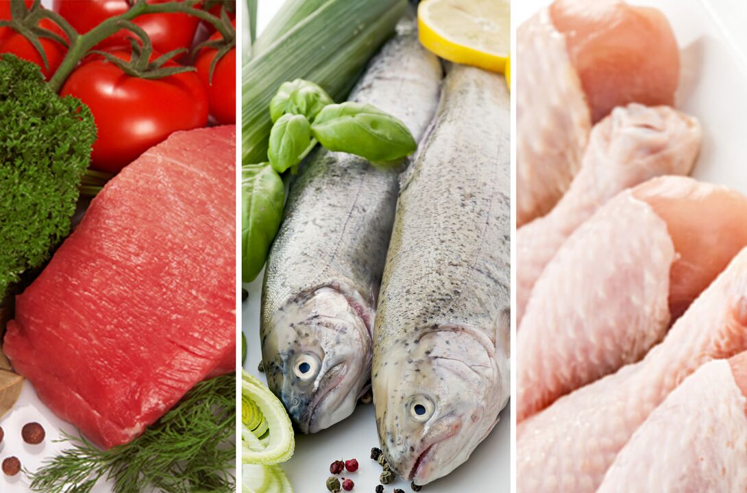 Fish and meat for gastritis